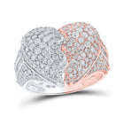 14kt Two - tone Gold Mens Round Diamond Broken Heart Ring - A Captivating Symbol of Love and Style! - Splendid Jewellery
