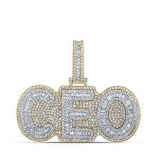 Load image into Gallery viewer, 14kt Two - tone Gold Men's Round Diamond CEO Charm Pendant - 2 - 1/3 Cttw - Splendid Jewellery