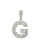 14kt Two - tone Gold Men's Round Diamond G Initial Letter Charm Pendant - 7/8 Cttw | Splendid Jewellery - Splendid Jewellery