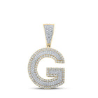 14kt Two - tone Gold Men's Round Diamond G Initial Letter Charm Pendant - 7/8 Cttw | Splendid Jewellery - Splendid Jewellery