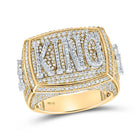 14kt Two - tone Gold Mens Round Diamond KING Ring 2 - 3/4 Cttw | Splendid Jewellery - Splendid Jewellery