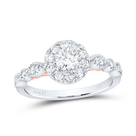 14kt Two-tone Gold Mesmerizing Diamond Solitaire Bridal Wedding Engagement Ring Top View from Splendid Jewellery