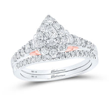 Load image into Gallery viewer, 14kt Two - tone Gold Pear Diamond Bridal Wedding Ring Band Set 1 Cttw | Splendid Jewellery The Enchanting Harmony Bridal Wedding Ring Band Set - Splendid Jewellery