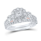 14kt Two - tone Gold Princess Diamond Halo Bridal Wedding Ring Band Set 2 Cttw | Eternal Elegance Wedding Collection - Splendid Jewellery