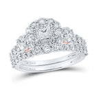 14kt Two - tone Gold Princess Diamond Halo Bridal Wedding Ring Band Set 2 Cttw | Eternal Elegance Wedding Collection - Splendid Jewellery