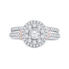 14kt Two - tone Gold Round Diamond Bridal Wedding Ring Band Set 1 Cttw | Eternal Elegance - Splendid Jewellery