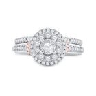 14kt Two - tone Gold Round Diamond Bridal Wedding Ring Band Set 1 Cttw | Eternal Elegance - Splendid Jewellery