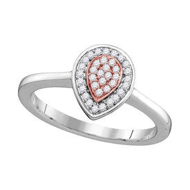 14kt Two - tone Gold Teardrop Cluster Diamond Ring - A Captivating Statement of Elegance - Splendid Jewellery
