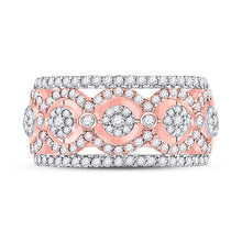 Load image into Gallery viewer, 14kt Two - tone Gold Womens Round Diamond Cluster Band Ring 7/8 Cttw | Dazzling Brilliance Diamond Band - Splendid Jewellery
