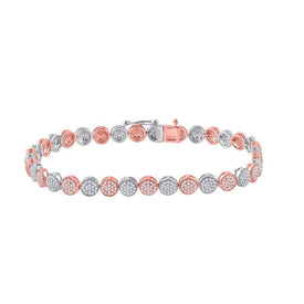 14kt Two - tone Gold Women's Round Diamond Fashion Bracelet - Dazzling Elegance - Splendid Jewellery