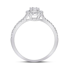 Load image into Gallery viewer, 14kt White Gold Baguette and Round Diamond Cluster Ring - Splendid Jewellery