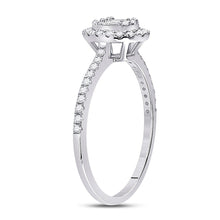 Load image into Gallery viewer, 14kt White Gold Baguette and Round Diamond Cluster Ring - Splendid Jewellery