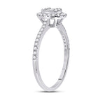 14kt White Gold Baguette and Round Diamond Cluster Ring - Splendid Jewellery