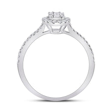 Load image into Gallery viewer, 14kt White Gold Baguette and Round Diamond Cluster Ring - Top View
