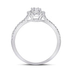 14kt White Gold Baguette and Round Diamond Cluster Ring - Top View