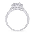 14kt White Gold Baguette and Round Diamond Cluster Ring - Captivating Brilliance - Second Side View