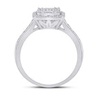 14kt White Gold Baguette and Round Diamond Cluster Ring - Captivating Brilliance - Splendid Jewellery