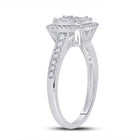14kt White Gold Baguette and Round Diamond Cluster Ring - Captivating Brilliance - Side View