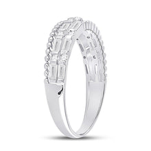 Load image into Gallery viewer, 14kt White Gold Baguette and Round Diamond Fashion Band Ring - Splendid Jewellery