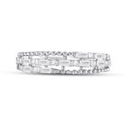 14kt White Gold Baguette and Round Diamond Fashion Band Ring - Front View