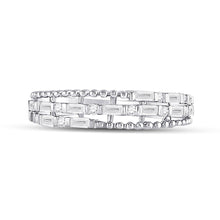 Load image into Gallery viewer, 14kt White Gold Baguette and Round Diamond Fashion Band Ring - Splendid Jewellery