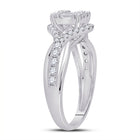 14kt White Gold Baguette and Round Diamond Fashion Ring: A Mesmerizing Sparkle - Second Side View