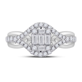 14kt White Gold Baguette and Round Diamond Fashion Ring: A Mesmerizing Sparkle - Splendid Jewellery