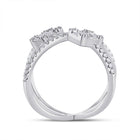 14kt White Gold Baguette and Round Diamond Negative Space Fashion Ring - Side View