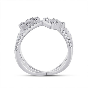 14kt White Gold Baguette and Round Diamond Negative Space Fashion Ring - Splendid Jewellery