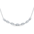 14kt White Gold Baguette and Round Diamond Pendant Necklace - A Mesmerizing Masterpiece of Elegance and Brilliance - Splendid Jewellery