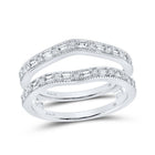 14kt White Gold Baguette and Round Diamond Wrap Enhancer Wedding Band - Splendid Jewellery