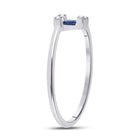 14kt White Gold Baguette Blue Sapphire Fashion Ring with Diamond Accents | Splendid Jewellery - Splendid Jewellery