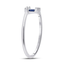 Load image into Gallery viewer, 14kt White Gold Baguette Blue Sapphire Fashion Ring with Diamond Accents | Splendid Jewellery - Splendid Jewellery