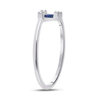 14kt White Gold Baguette Blue Sapphire Fashion Ring with Diamond Accents | Splendid Jewellery - Splendid Jewellery