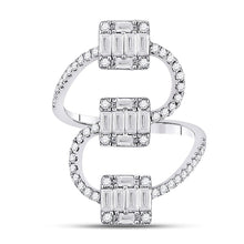 Load image into Gallery viewer, 14kt White Gold Baguette Brilliance Diamond Band - Front View