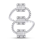 14kt White Gold Baguette Brilliance Diamond Band - Front View