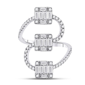 14kt White Gold Baguette Brilliance Diamond Band - Front View