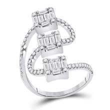 Load image into Gallery viewer, 14kt White Gold Baguette Brilliance Diamond Band - Top View