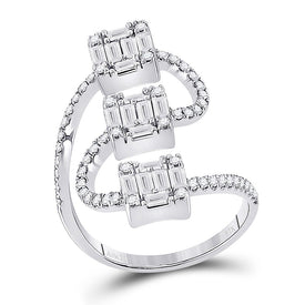 14kt White Gold Baguette Brilliance Diamond Band - Top View