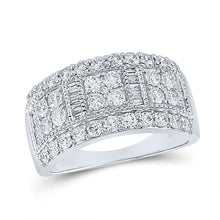 Load image into Gallery viewer, 14kt White Gold Baguette Diamond Anniversary Band - A Timeless Sparkle - Top View