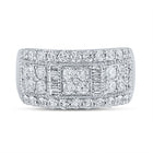 14kt White Gold Baguette Diamond Anniversary Band - A Timeless Sparkle - Front View