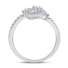 14kt White Gold Baguette Diamond Bisected Band Ring 1/2 Cttw | Splendid Jewellery - Splendid Jewellery