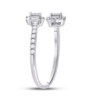 14kt White Gold Baguette Diamond Bisected Band Ring 1/2 Cttw | Splendid Jewellery - Splendid Jewellery