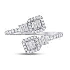 14kt White Gold Baguette Diamond Bisected Band Ring 1/2 Cttw | Splendid Jewellery - Splendid Jewellery