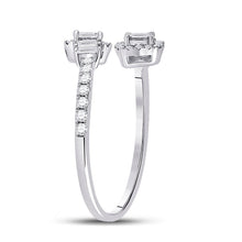 Load image into Gallery viewer, 14kt White Gold Baguette Diamond Bisected Band Ring 1/2 Cttw - Second Side View