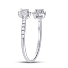 14kt White Gold Baguette Diamond Bisected Band Ring 1/2 Cttw - Second Side View