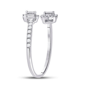 14kt White Gold Baguette Diamond Bisected Band Ring 1/2 Cttw | Splendid Jewellery - Splendid Jewellery