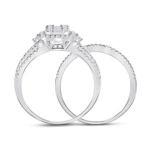 14kt White Gold Baguette Diamond Brilliance Wedding Ring Set - Splendid Jewellery