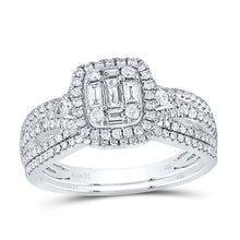 Load image into Gallery viewer, 14kt White Gold Baguette Diamond Brilliance Wedding Ring Set - Top View