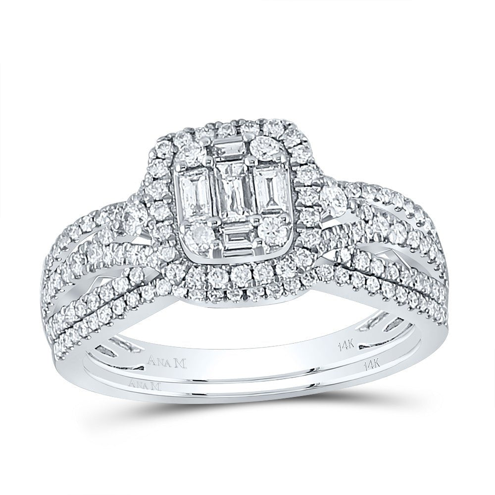 14kt White Gold Baguette Diamond Brilliance Wedding Ring Set - Splendid Jewellery